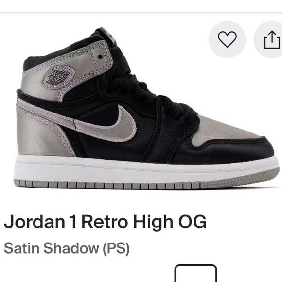Jordan Other - Nike Jordan 1 Retro High OG Satin Shadow Kids 11c NWBOX